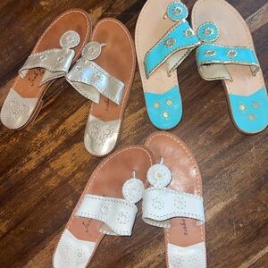 Jack Rogers Gold Sandals Elegant Woven Design